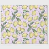 Lente waterverf gele citroentakken cadeaupapier (Vlak)