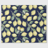 Lente waterverf gele citroentakken cadeaupapier (Vlak)