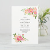 Lente Waterverf Peonies Celebratie van het leven Kaart (Staand voorkant)