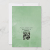 Lente Waterverf Pioenrozen QR Code RSVP Bruiloft Kaart (Achterkant)