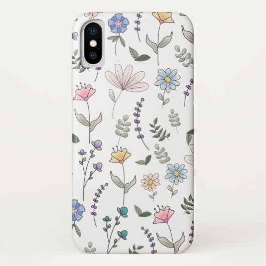 Lente Waterverf Stationaire bloemen Case-Mate iPhone Case (Achterkant)