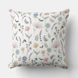 Lente Waterverf Stationaire bloemen Kussen