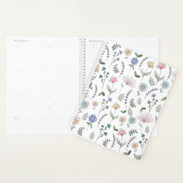 Lente Waterverf Stationaire bloemen Planner