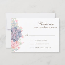 Lente Waterverf Succulenten Bruiloft RSVP Kaarten