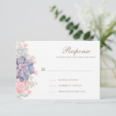 Lente Waterverf Succulenten Bruiloft RSVP Kaarten (Staand voorkant)