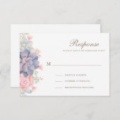 Lente Waterverf Succulenten Bruiloft RSVP Kaarten (Voorkant / Achterkant)