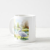 Lente Waterverf Swan Koffiemok (Voorkant links)