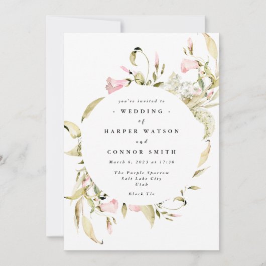 Lente Waterverf van wilde bloemen Kaart (Voorkant)