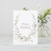 Lente waterverf wilde bloemen gefeliciteerd met je (Staand voorkant)