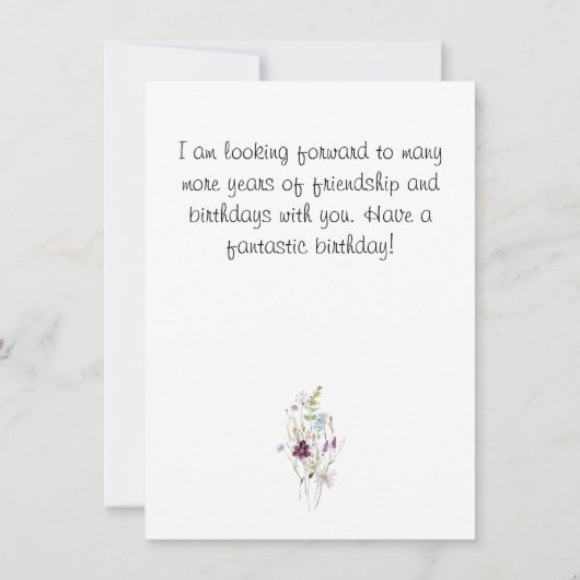 Lente waterverf wilde bloemen gefeliciteerd met je (Achterkant)