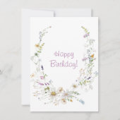 Lente waterverf wilde bloemen gefeliciteerd met je (Voorkant)