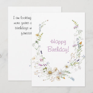 Lente waterverf wilde bloemen gefeliciteerd met je