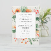 Lente Waterverf Wildflower Bruiloft Save the Date Kaart (Staand voorkant)