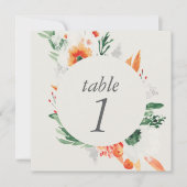 Lente Waterverf Wildflower Bruiloft Tafelnummer (Voorkant)