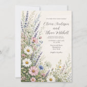 Lente Weide Bloemen Bruiloft Kaart (Voorkant)