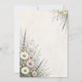 Lente Weide Bloemen Bruiloft Kaart (Achterkant)