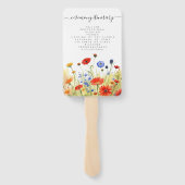 Lente Weide Bloemen Set Waaierbladen Handwaaier (Achterkant)