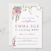 Lente weide Wildflower Birthday uitnodiging (Voorkant)