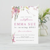 Lente weide Wildflower Birthday uitnodiging (Staand voorkant)