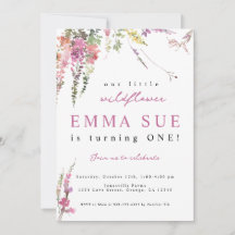 Lente weide Wildflower Birthday uitnodiging