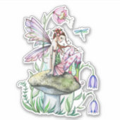 Lente Welkom Bloem Fairy Fantasy Kunst Sticker (Voorkant)