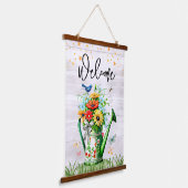 Lente Welkom Bloementuin Hangend Wandkleed (Gebogen)
