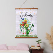 Lente Welkom Bloementuin Hangend Wandkleed (Slaapkamer)