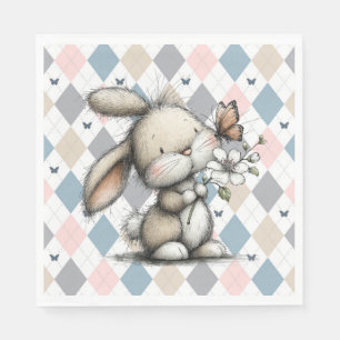 Lente Whimsical Konijn Servet