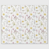 Lente Wildbloem groen weide bloem bloementuin Cadeaupapier (Vlak)