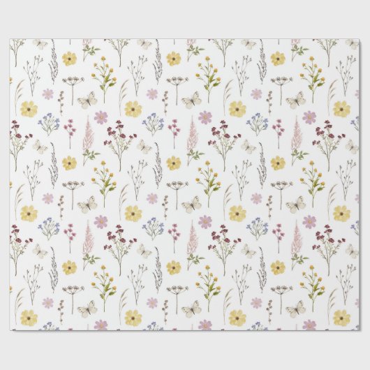 Lente Wildbloem groen weide bloem bloementuin Cadeaupapier (Vlak)