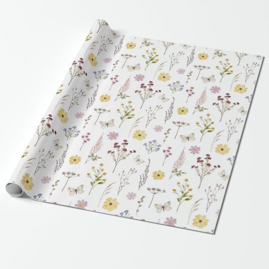 Lente Wildbloem groen weide bloem bloementuin Cadeaupapier (Uitgerold)