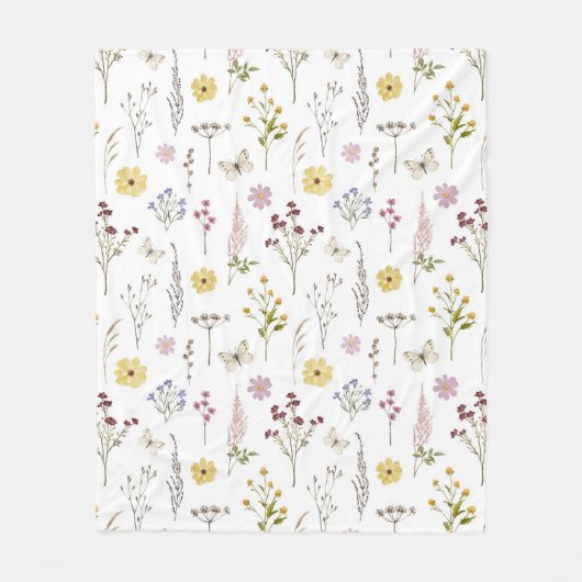 Lente Wildbloem groen weide bloem bloementuin Fleece Deken (Voorkant)