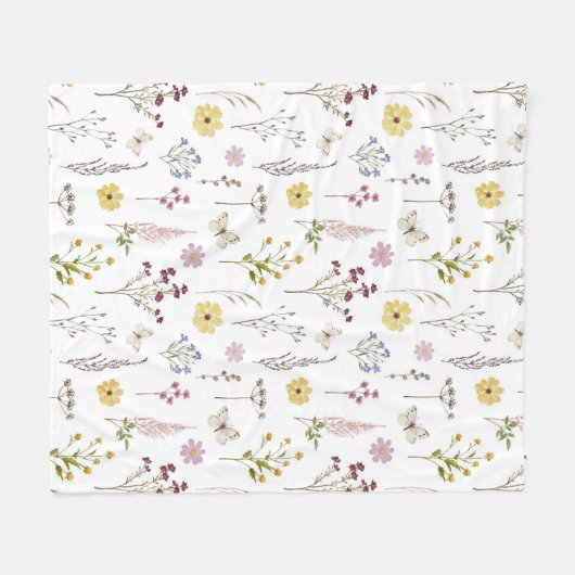 Lente Wildbloem groen weide bloem bloementuin Fleece Deken (Voorkant (Horizontaal))