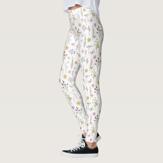 Lente Wildbloem groen weide bloem bloementuin Leggings (Links)