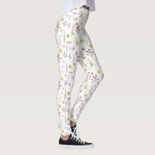 Lente Wildbloem groen weide bloem bloementuin Leggings (Rechts)