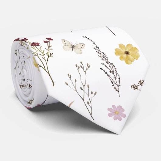 Lente Wildbloem groen weide bloem bloementuin Stropdas (Opgerold)