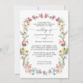 Lente Wildbloem krans Moderne bloemtypografie Kaart (Voorkant)