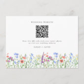 Lente Wildbloem QR Code Bruiloft Informatiekaartje (Voorkant)