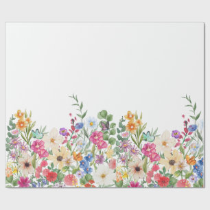 Lente Wildbloem Vlinder Cadeaupapier