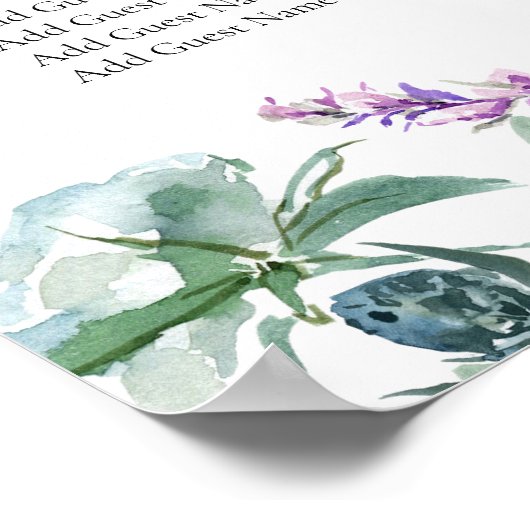 Lente Wildbloemen 16 Tafel Bruiloft Zitkaarten Poster (Hoek)