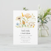 Lente Wildbloemen Botanische Outdoor Bruiloft Kaart (Staand voorkant)
