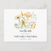 Lente Wildbloemen Budget Bruiloft Save the Date Aankondigingskaart (Voorkant)