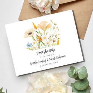 Lente Wildbloemen Budget Bruiloft Save the Date Aankondigingskaart