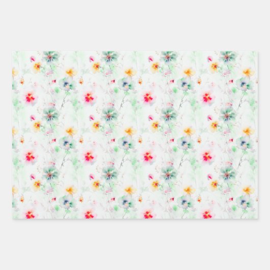 Lente Wildbloemen Meadow Bloemtuin Elegant Inpakpapier Vel (Voorkant 2)