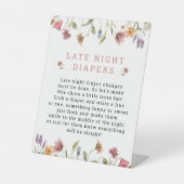 Lente Wilde Baby Game Late Night Diaper-teken Reclamebord Met Voetstuk (Voorkant)