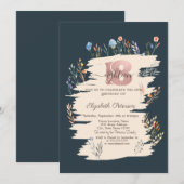 Lente Wilde bloem 18e verjaardag Kaart (Voorkant / Achterkant)