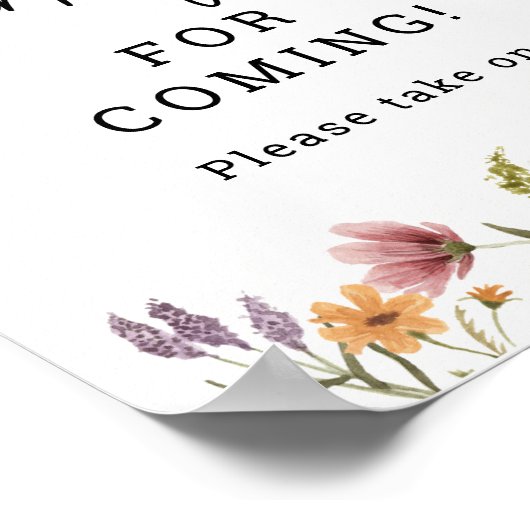 Lente Wilde Bloem Baby Shower Bedankt Favorieten P Poster (Hoek)