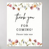 Lente Wilde Bloem Baby Shower Bedankt Favorieten P Poster (Voorkant)