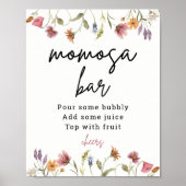 Lente Wilde Bloem Baby Shower Momosa Bar Bord Poster (Voorkant)