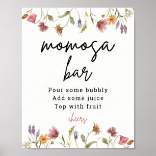 Lente Wilde Bloem Baby Shower Momosa Bar Bord Poster